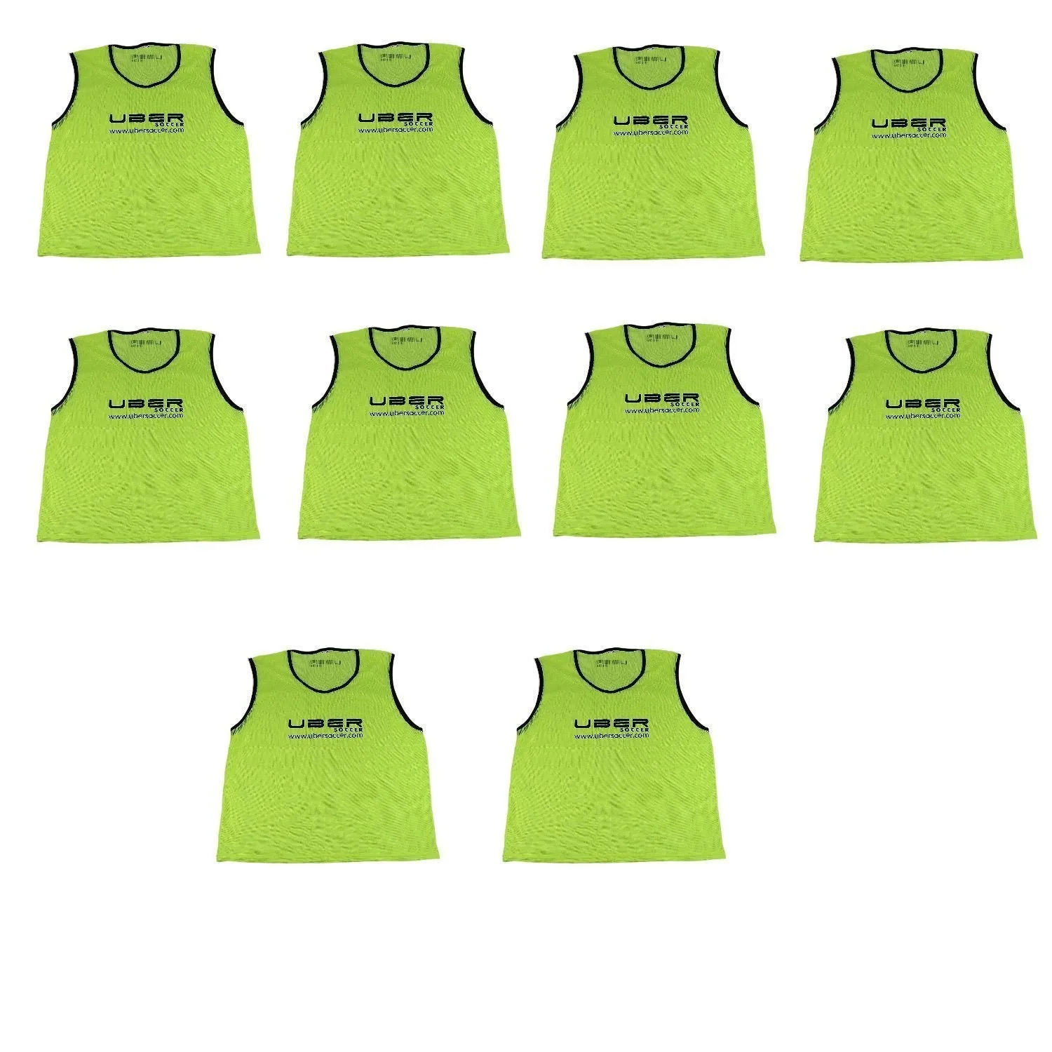 Uber Soccer Mesh Scrimmage Training Bibs - Nylon Mesh - Set of 10