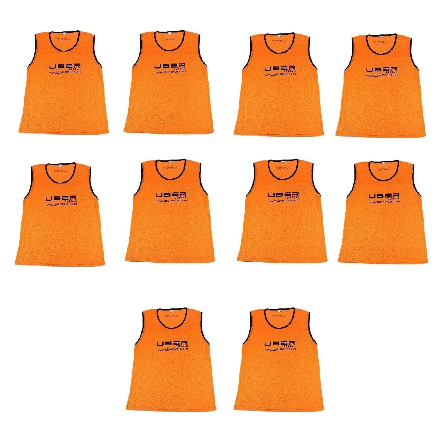 Uber Soccer Mesh Scrimmage Training Bibs - Nylon Mesh - Set of 10