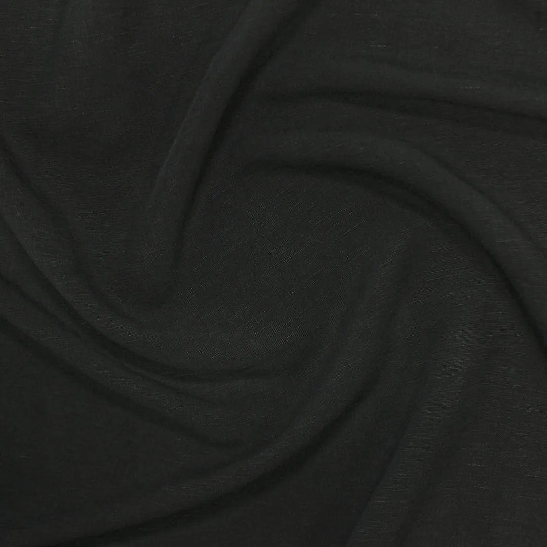 Viscose Linen Slub - Black