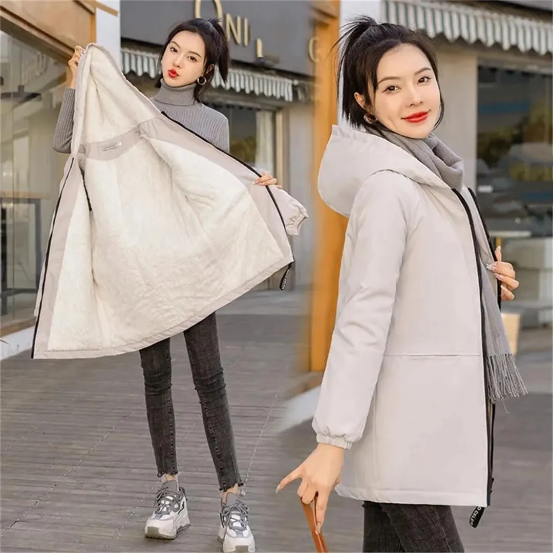 Women Oversize Winter Jacket Cotton Padded Thicken Fleece Coat Parkas Warm Overcoat Snow Wear Loose Jackets