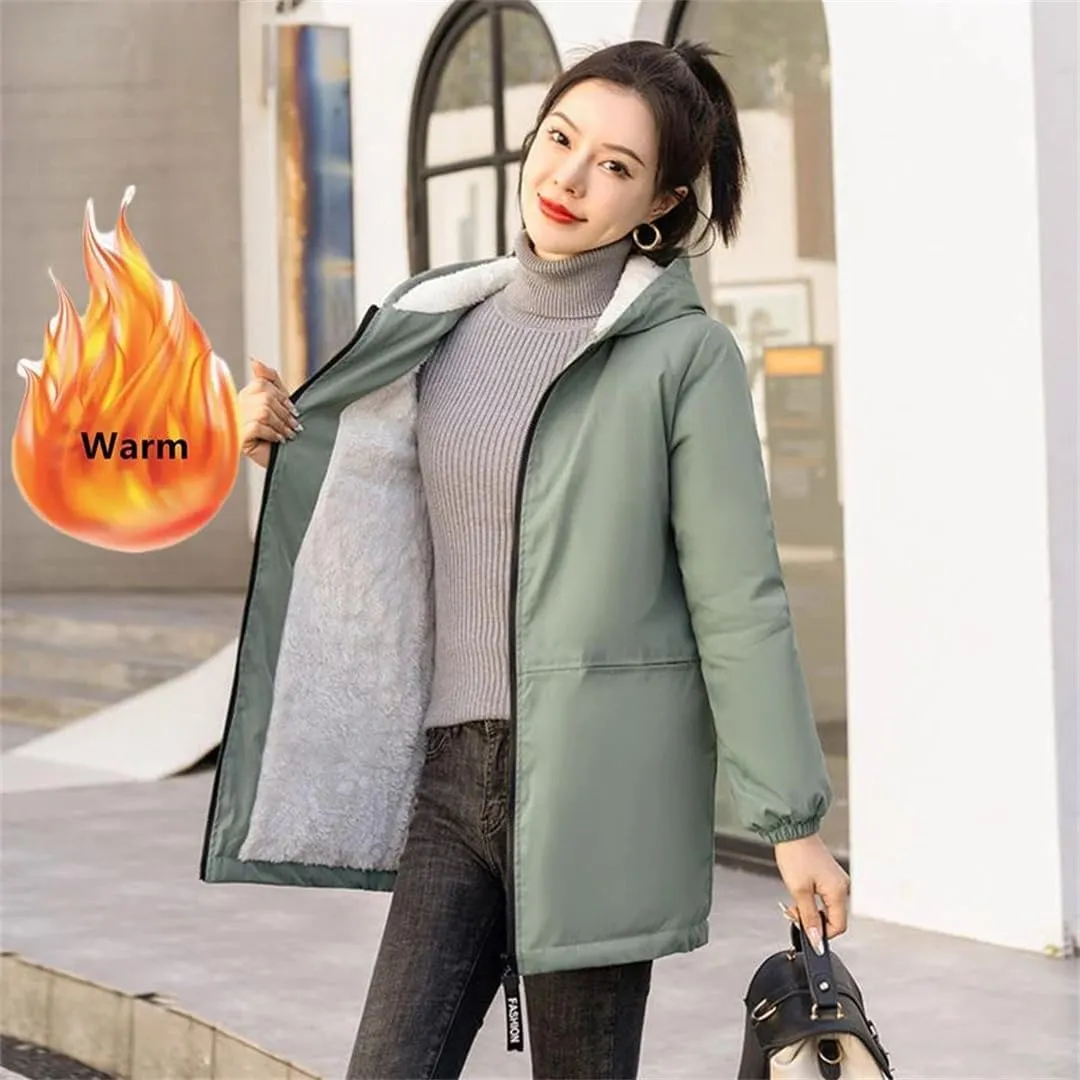 Women Oversize Winter Jacket Cotton Padded Thicken Fleece Coat Parkas Warm Overcoat Snow Wear Loose Jackets