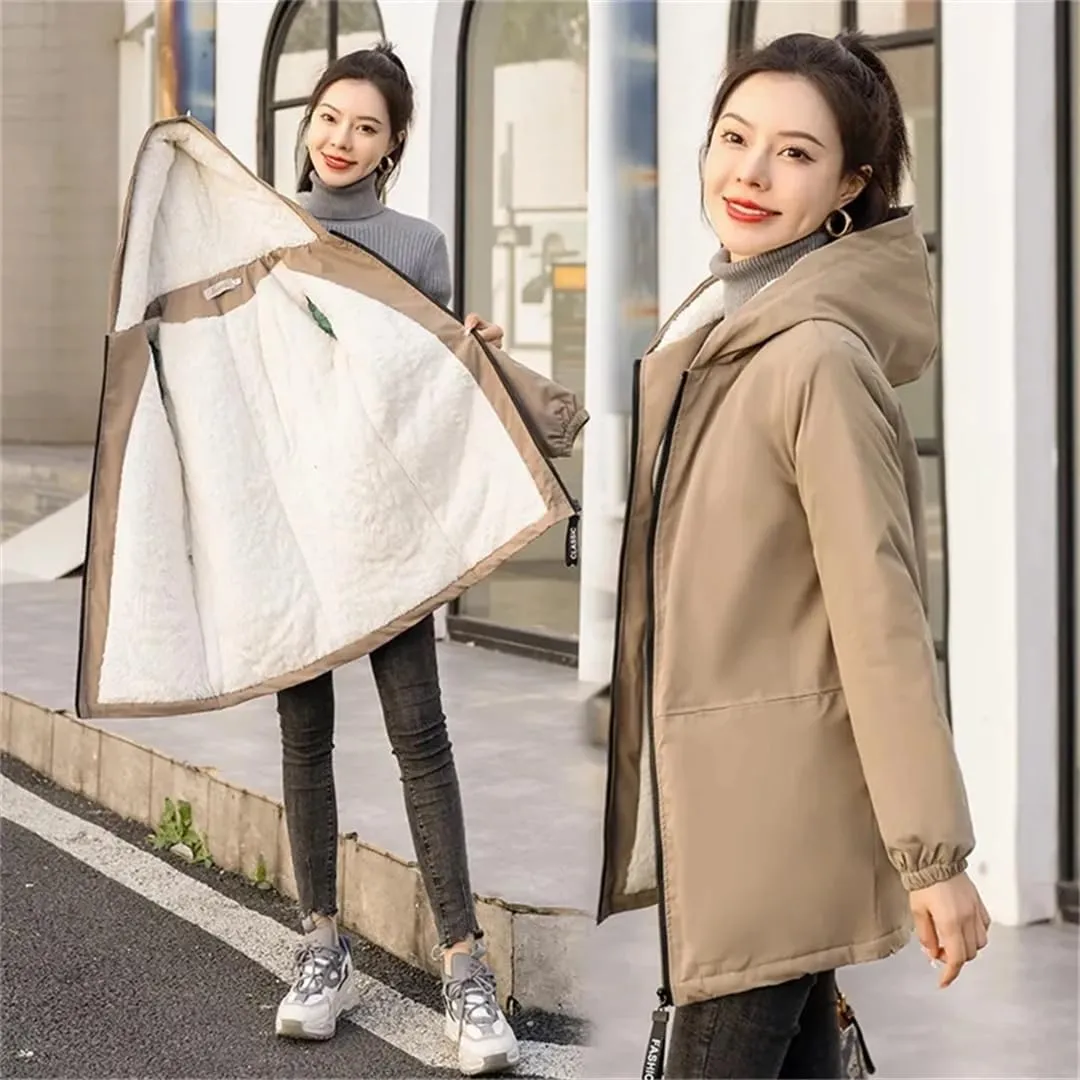 Women Oversize Winter Jacket Cotton Padded Thicken Fleece Coat Parkas Warm Overcoat Snow Wear Loose Jackets