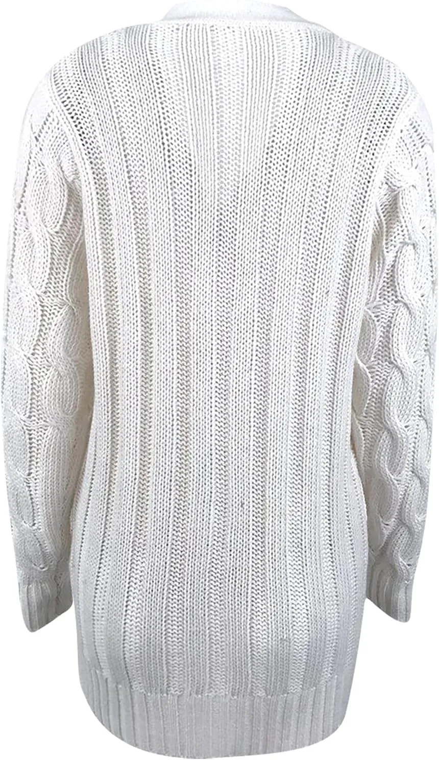 Womens Cardigan Sweaters Dressy Casual Long Sleeve Cable Knit Sweater Open Front Cardigan Button Loose Coat