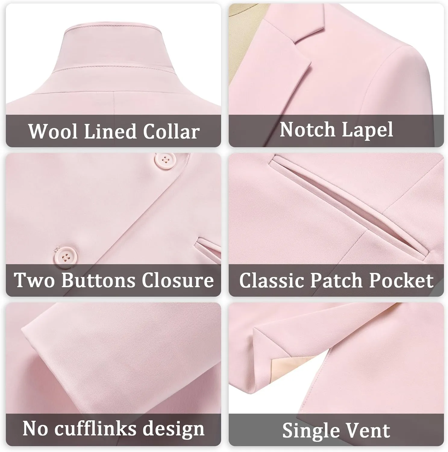 Women's Casual Blazer 2 Buttons Notch Lapel Open Front Long Sleeve Blazers Business Office Work Suit Jackets