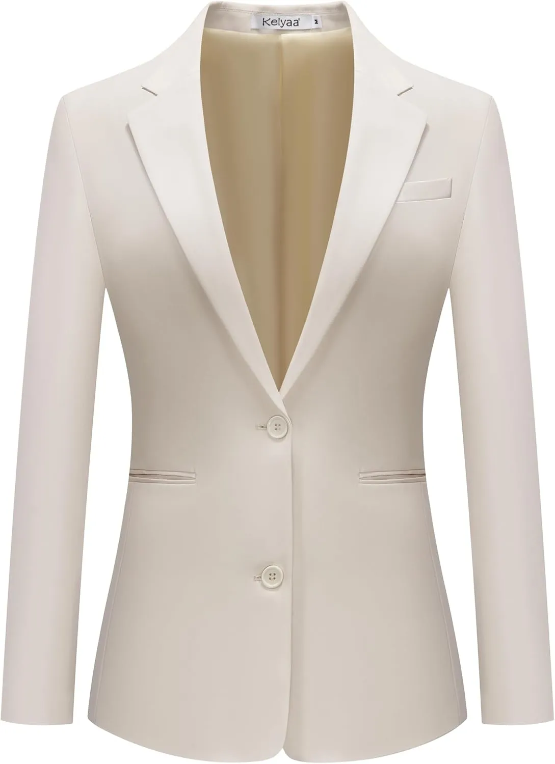 Women's Casual Blazer 2 Buttons Notch Lapel Open Front Long Sleeve Blazers Business Office Work Suit Jackets