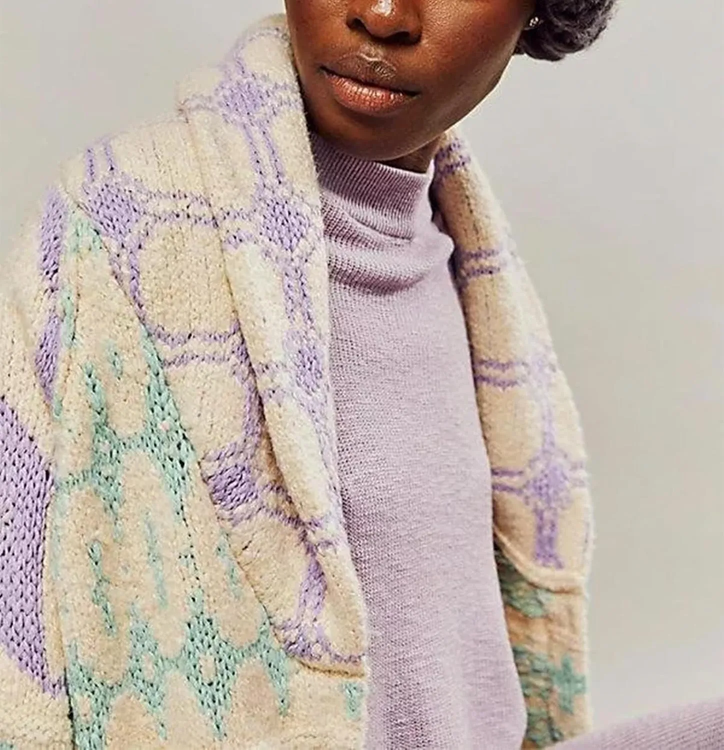 Womens Knit Cardigan Sweater Button Down Oversized Sweaters Y2k Graphic Shawl Collar Fall Cardigans Coats