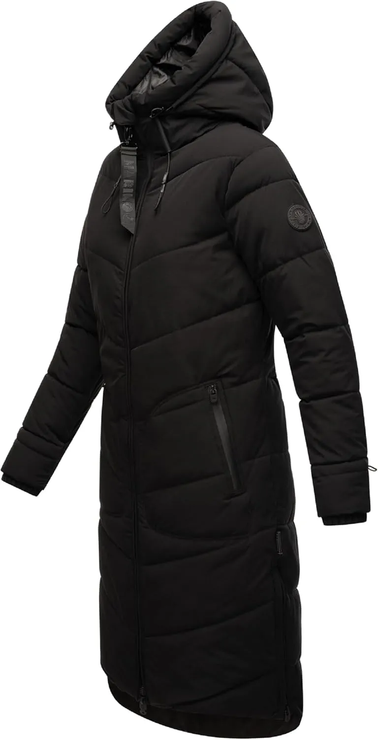 Women's Long Quilted Jacket for Winter | Puffy Winter Coat in Knee-Length | Ladies Coats with Hoods | Benikoo XS-5XL