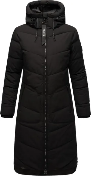 Women's Long Quilted Jacket for Winter | Puffy Winter Coat in Knee-Length | Ladies Coats with Hoods | Benikoo XS-5XL