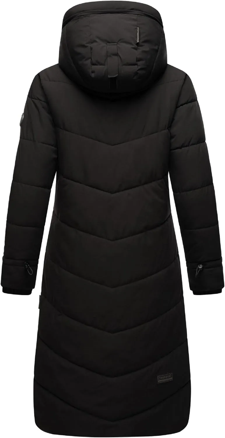 Women's Long Quilted Jacket for Winter | Puffy Winter Coat in Knee-Length | Ladies Coats with Hoods | Benikoo XS-5XL
