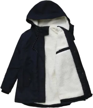 Womens Parker Coat Cotton-Padded Jacket For Women Thickened Jacket Casual Hooded Coat