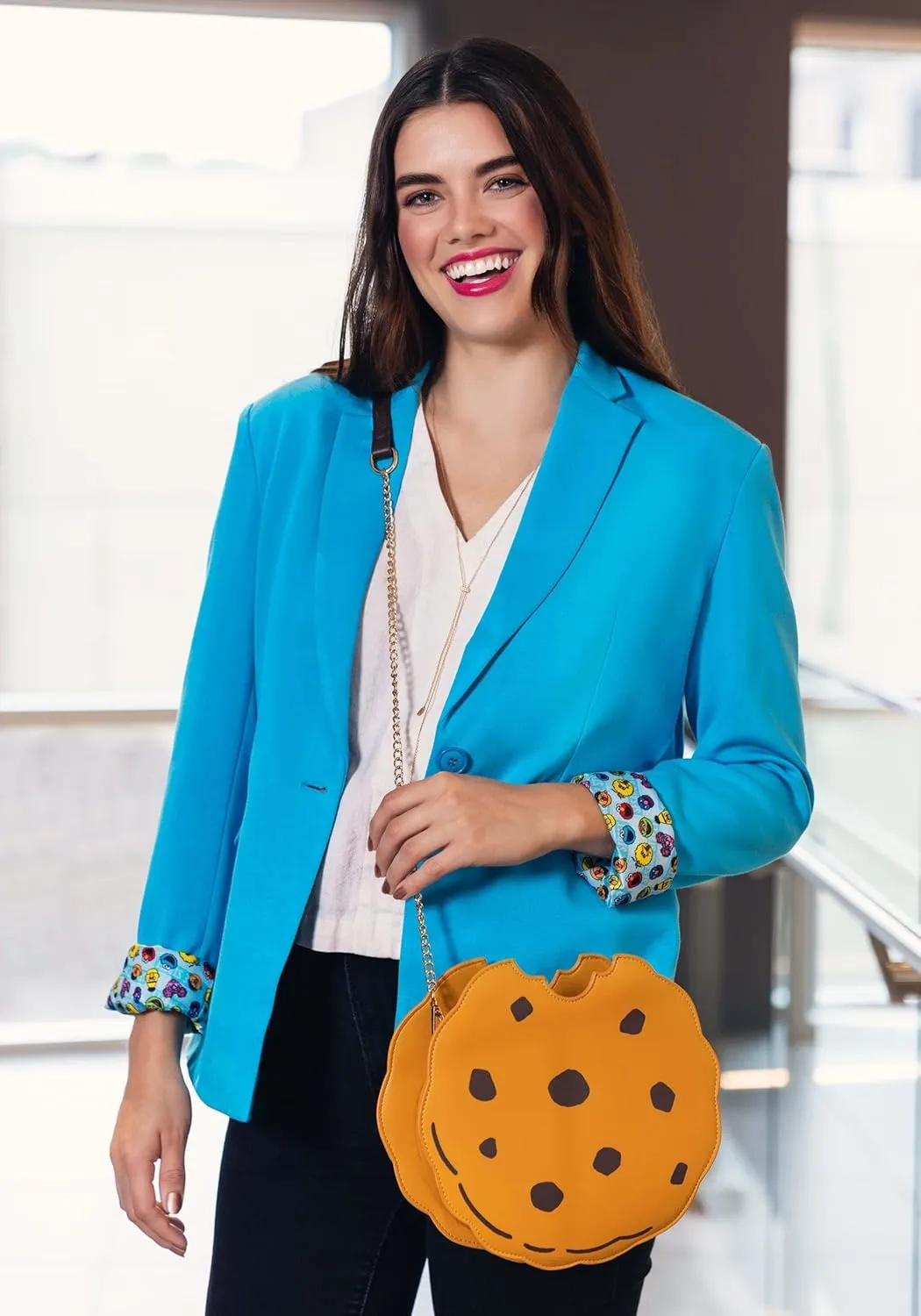 Women's Sesame Street Blazer, Fun Business Casual Work Blazers, Open Front Long Sleeve Work Office Jacket