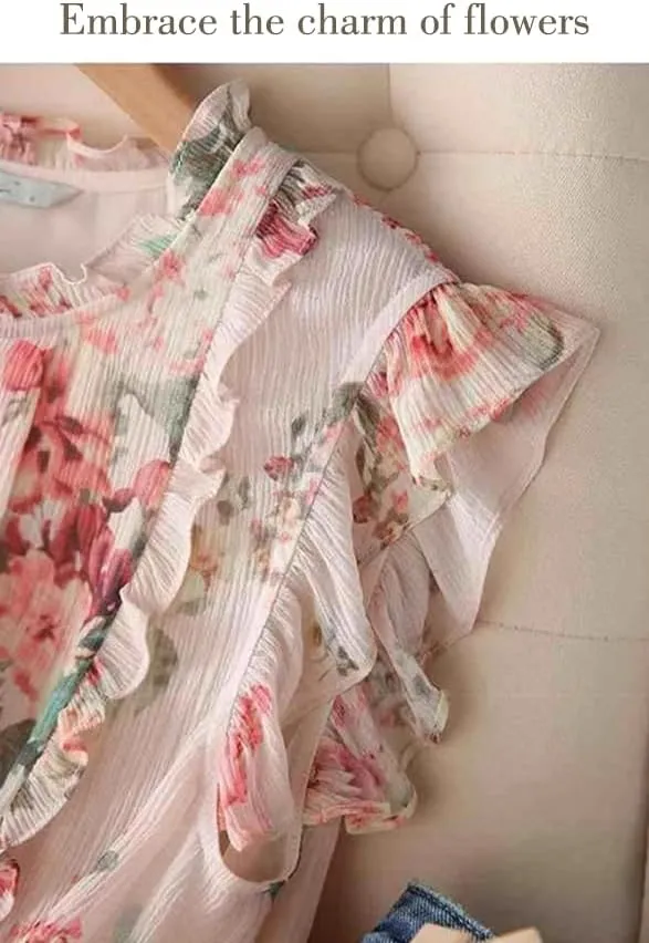 Womens Sleeveless Chiffon Blouses Summer Mock Neck Peasant Tops for Women Dressy