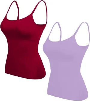 Womens Tank Tops With Built In Bras,Plus Size Camisole Tank Tops Solid Color Basic Shelf Bra Tank Tops for Women