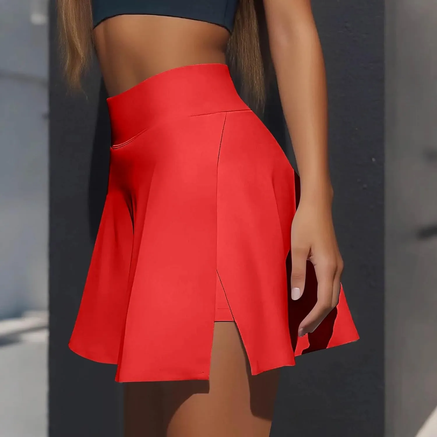 Womens Tennis Skirt High Waisted Pleated Golf Skirts Casual Summer Flowy Athletic Skorts with Built-in Shorts 2 in 1