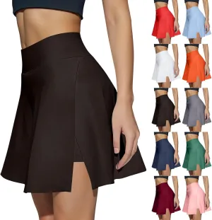 Womens Tennis Skirt High Waisted Pleated Golf Skirts Casual Summer Flowy Athletic Skorts with Built-in Shorts 2 in 1