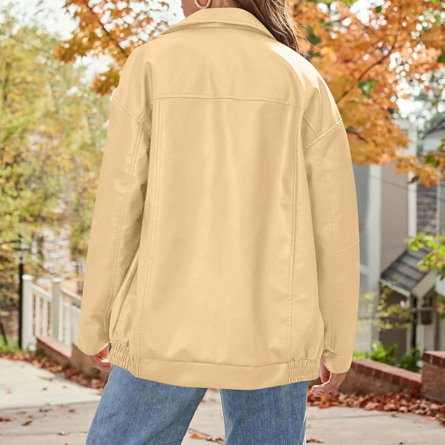 Womens Trendy Oversized Leather Jackets Faux Suede 2024 Fall Fashion Motorcycle Biker Coats Winter Cool Outfits Clothes