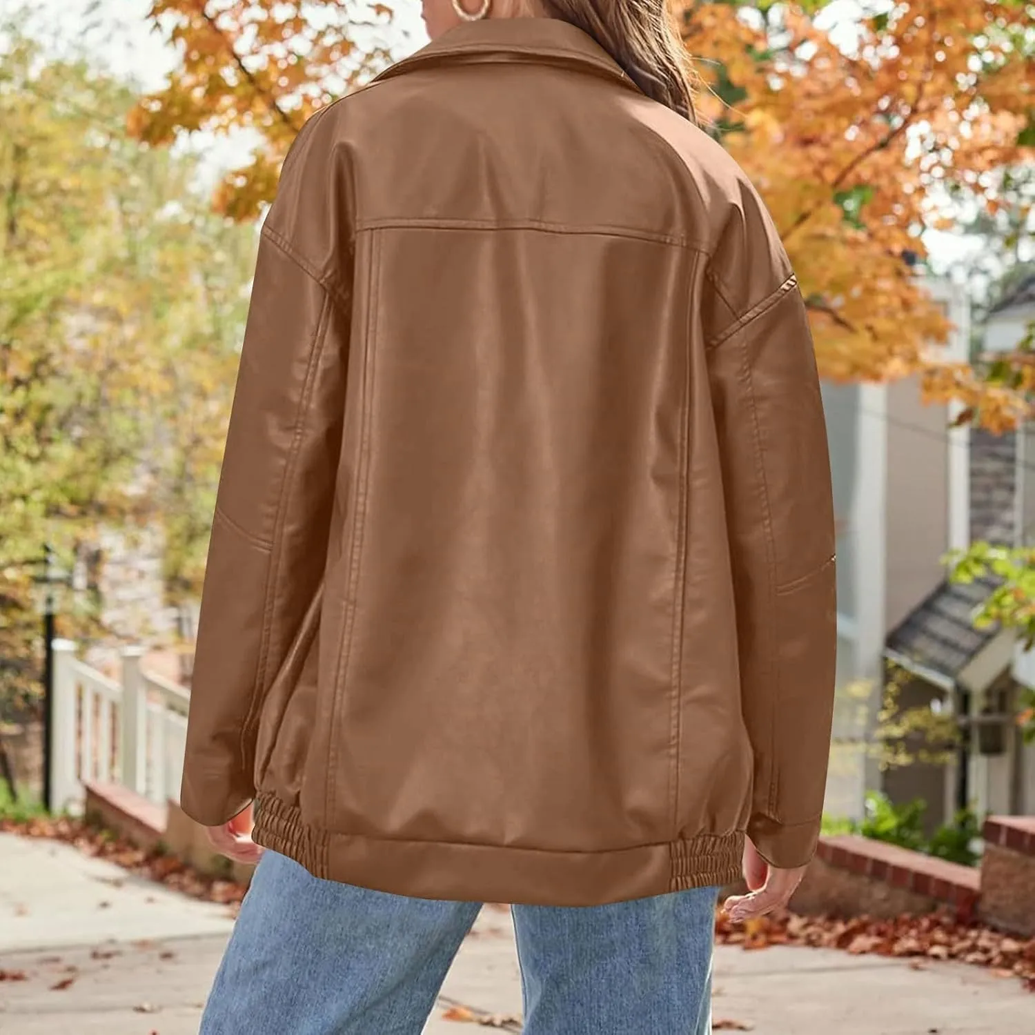 Womens Trendy Oversized Leather Jackets Faux Suede 2024 Fall Fashion Motorcycle Biker Coats Winter Cool Outfits Clothes
