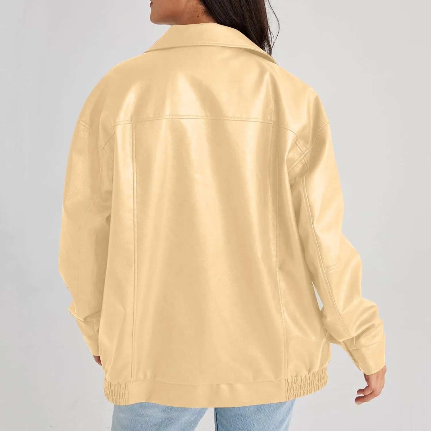 Womens Trendy Oversized Leather Jackets Faux Suede 2024 Fall Fashion Motorcycle Biker Coats Winter Cool Outfits Clothes