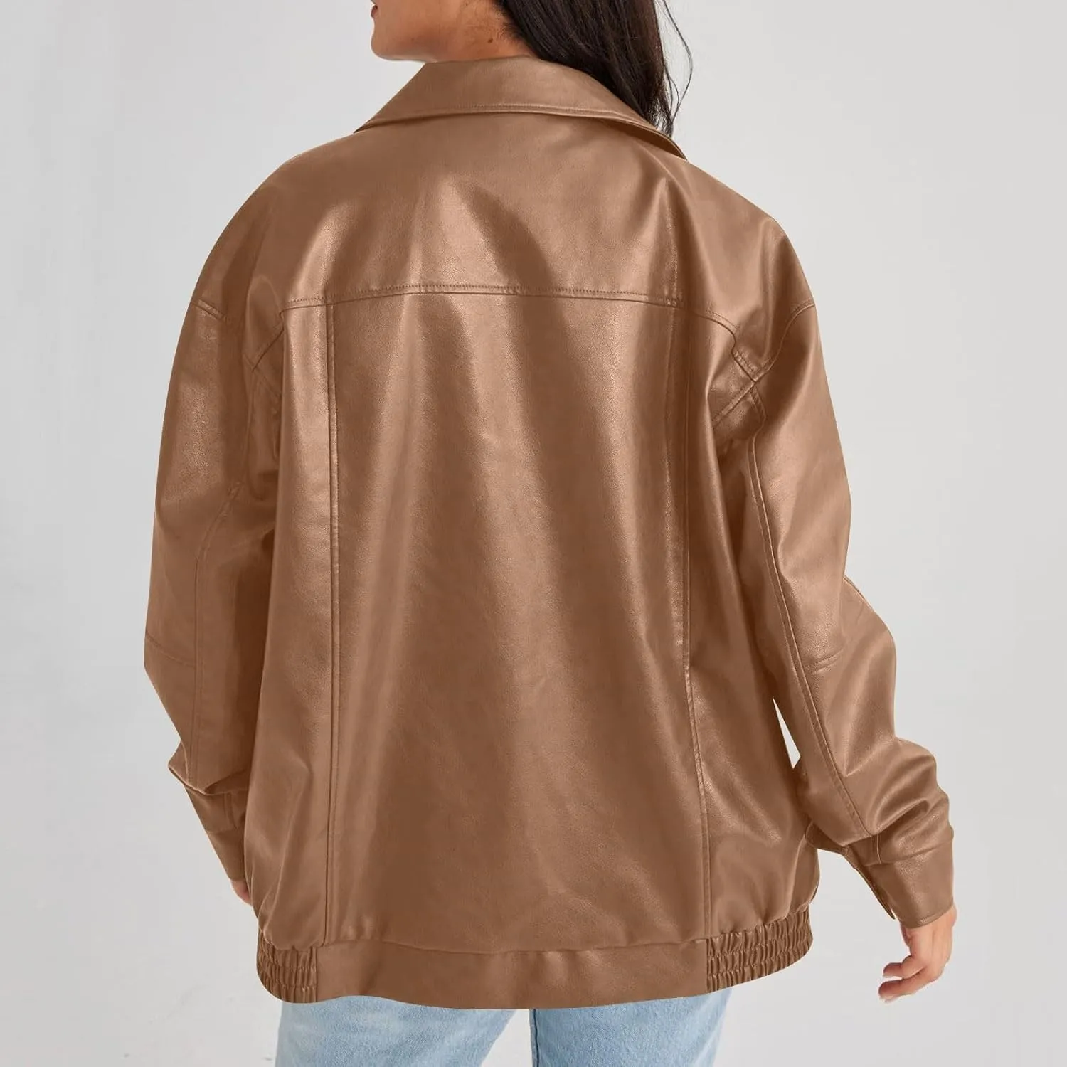 Womens Trendy Oversized Leather Jackets Faux Suede 2024 Fall Fashion Motorcycle Biker Coats Winter Cool Outfits Clothes