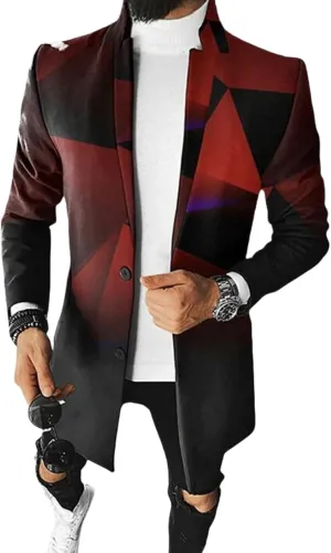 ZOCANIA Trench Coat Mens Wool Blend Notched Lapel Collar Single Breasted Overcoat Classic Peacoat Slim Fit Winter Midi Jacket