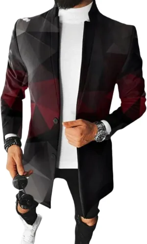 ZOCANIA Trench Coat Mens Wool Blend Notched Lapel Collar Single Breasted Overcoat Classic Peacoat Slim Fit Winter Midi Jacket