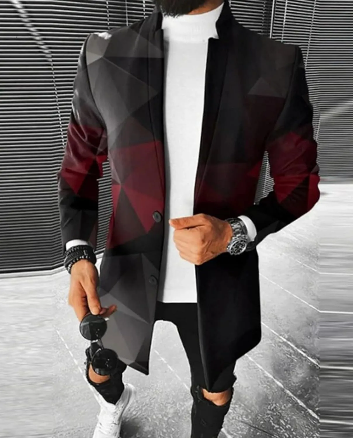 ZOCANIA Trench Coat Mens Wool Blend Notched Lapel Collar Single Breasted Overcoat Classic Peacoat Slim Fit Winter Midi Jacket